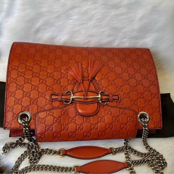 Gucci Tangerine Embossed Leather Shoulder Bag - Picture 3 of 17